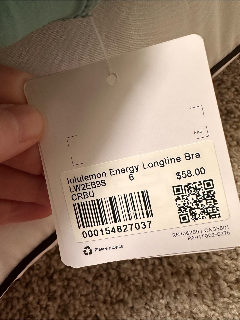 Lululemon Energy Longline Bra - Crater Blue size 6 NWT never worn - Picture 3 of 8